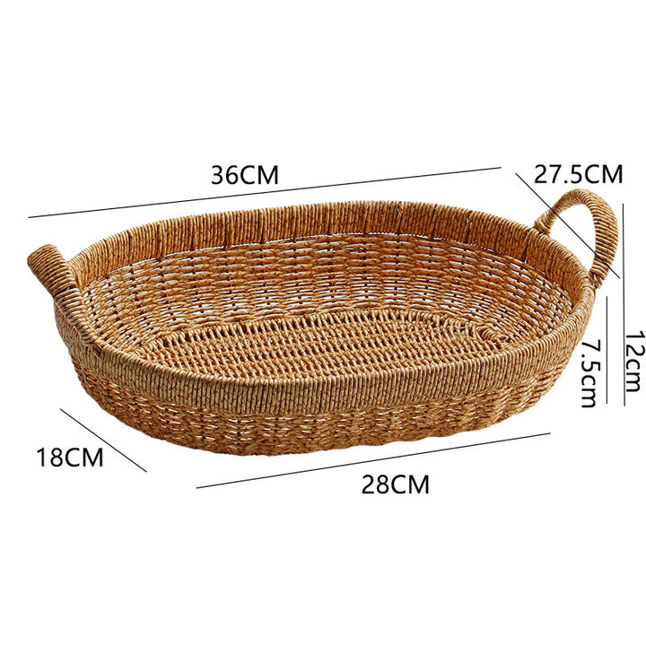 Elegant Handwoven Oval Storage Bowl