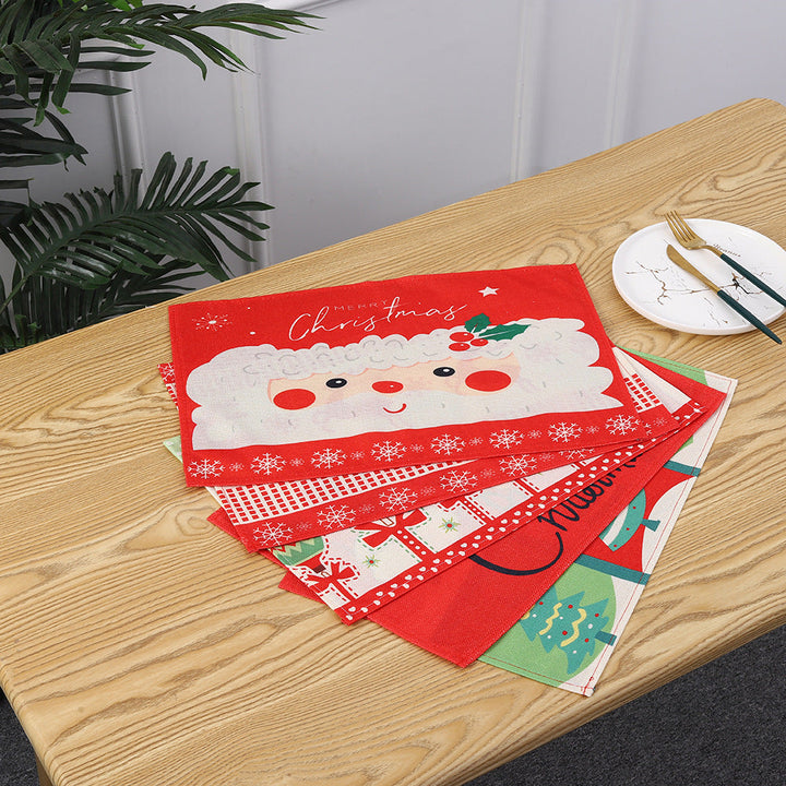 Christmas place mats with festive Santa motif