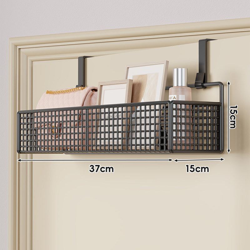 Over-Door Double-Tier Grid Hanging Storage Basket