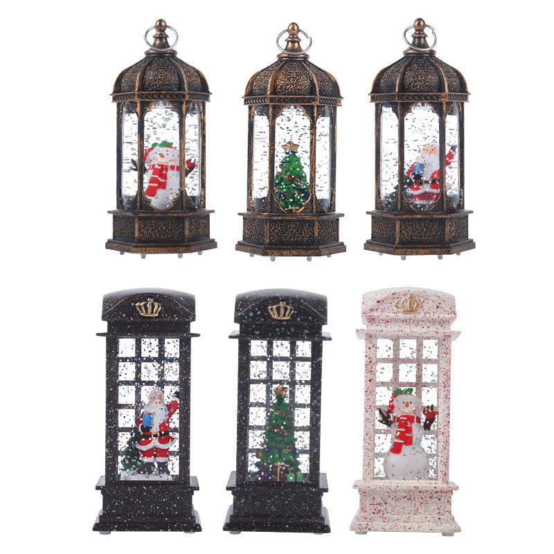 Nostalgic Christmas lantern with moving scenes