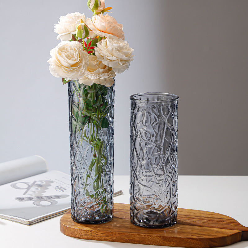 Textured Glass Vase Set