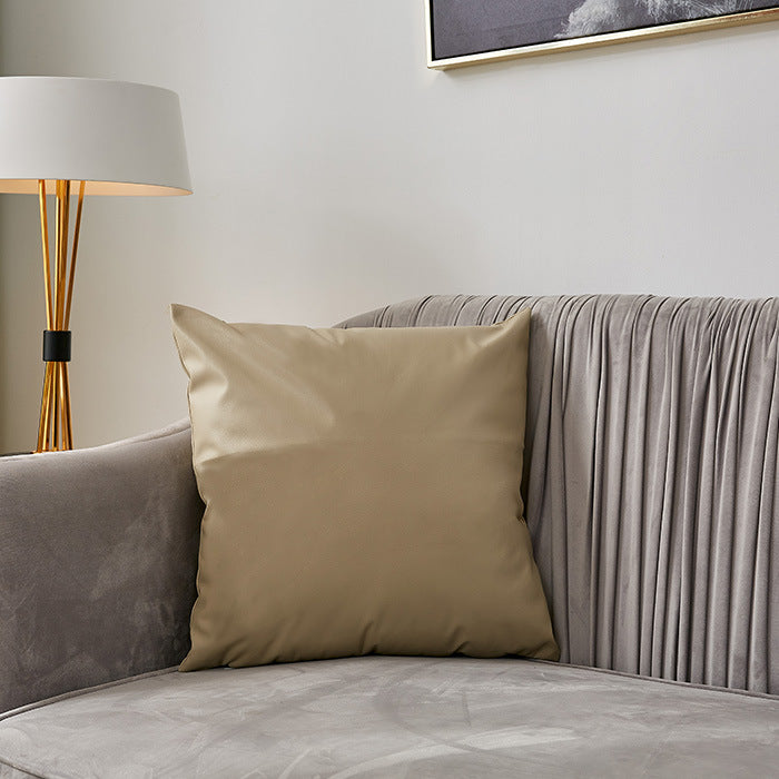 Square premium cushion cover made of vegan Nappa leather with soft-touch surface