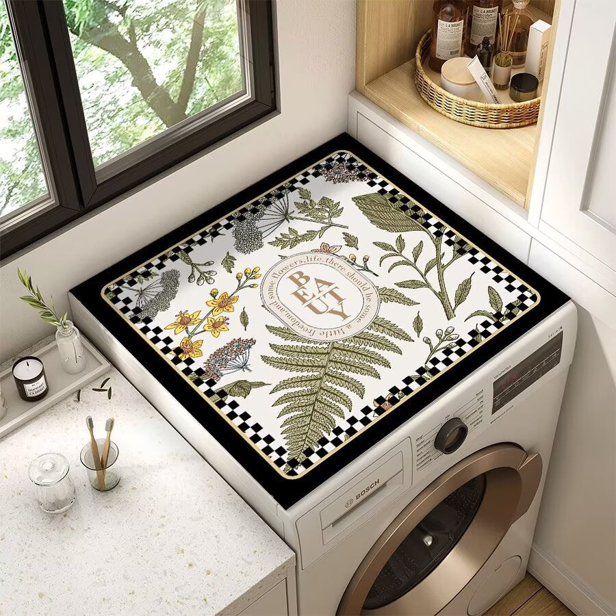 Decorative Floral Laundry Room Counter Mat