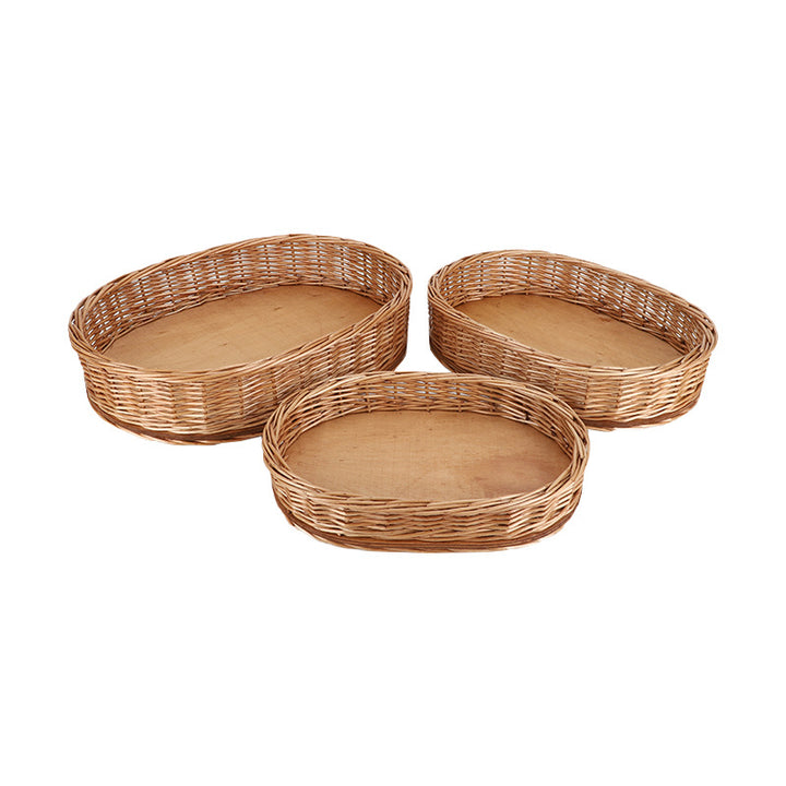 Rustic Oval Woven Storage Baskets