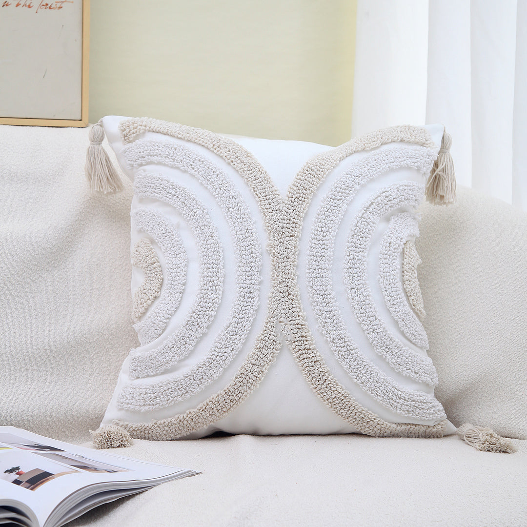 Textured Modern Geometric Throw Pillow