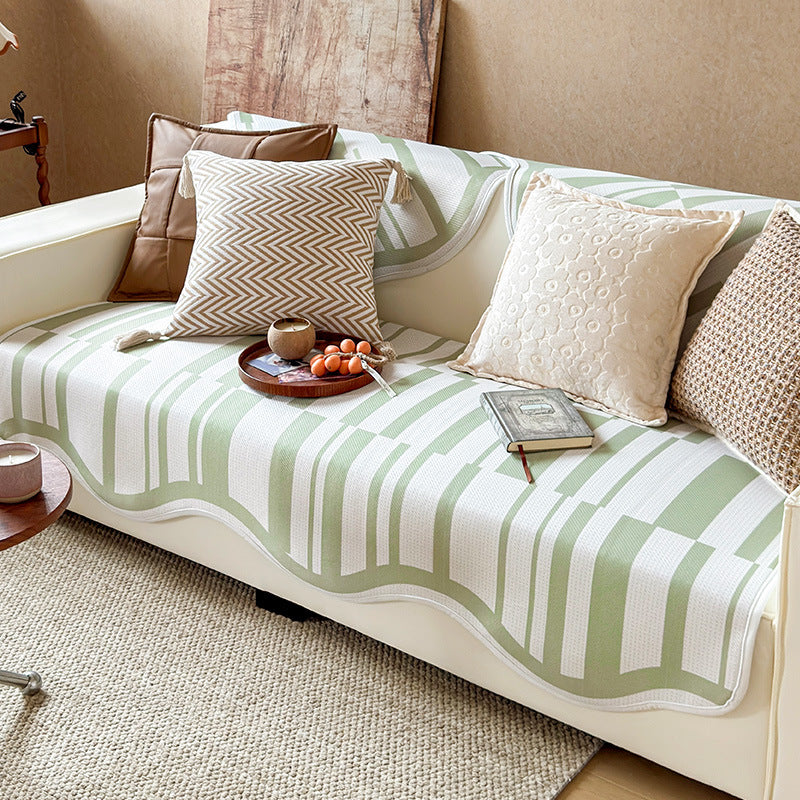 Elegant Striped Sofa Throw Cover