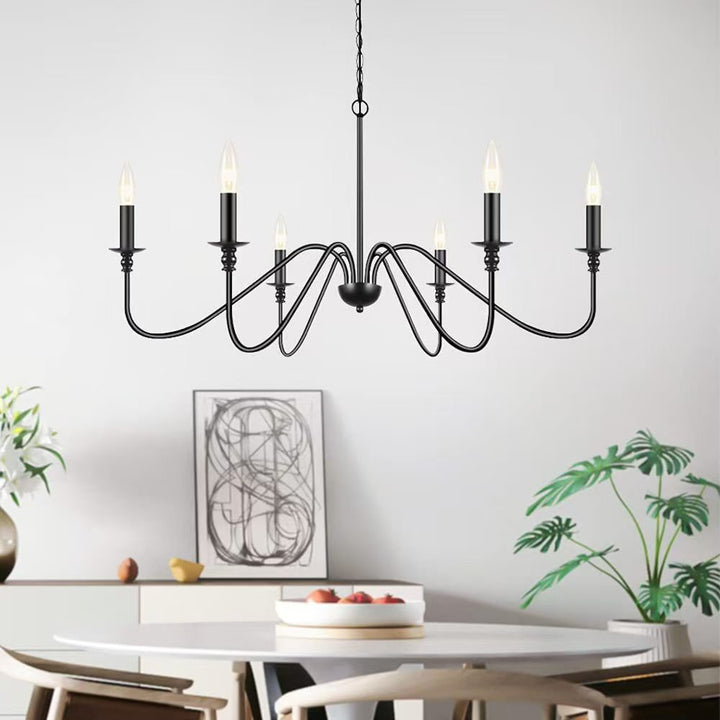 More modern industrial multi-armed minimalist candle holder chandelier pendant light