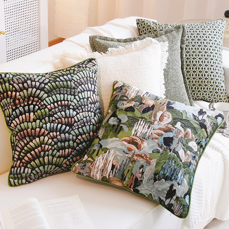 Decorative Fern Print Throw Pillow for Bedroom Decor