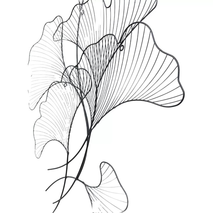 Elegant Ginkgo Leaf Metal Wall Sculpture