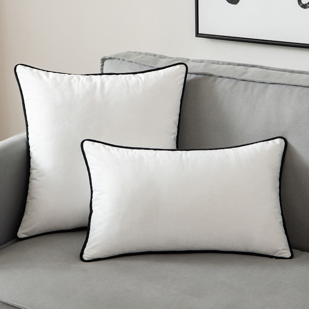 Luxury Velvet Throw Cushion with Contrast Piping