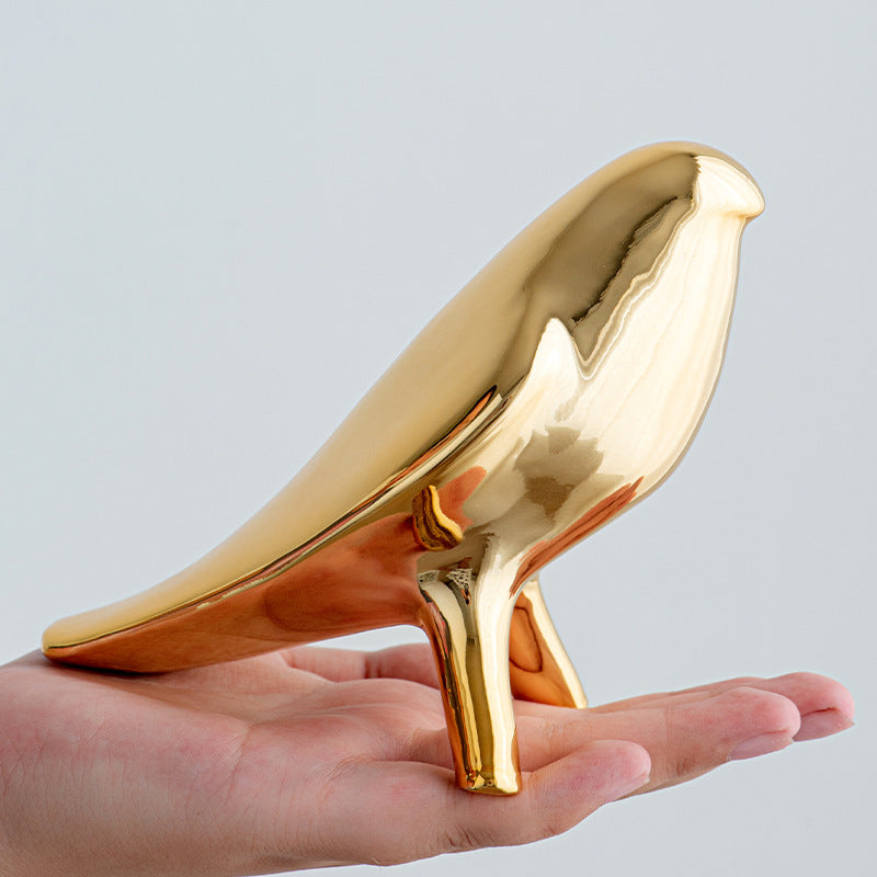 Elegant Artificial Ceramic Bird Sculpture