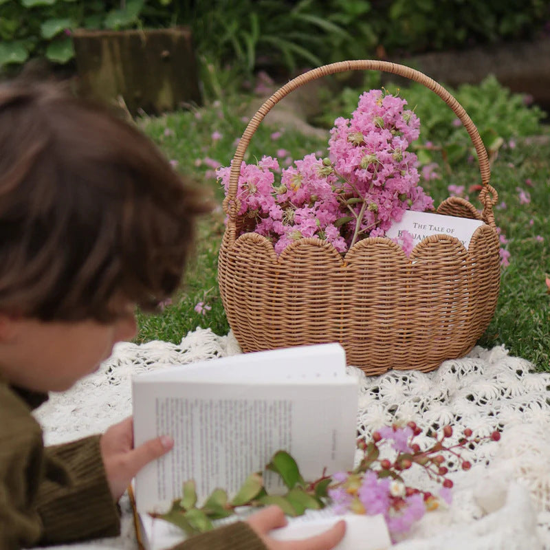 Handmade storage basket for dolls