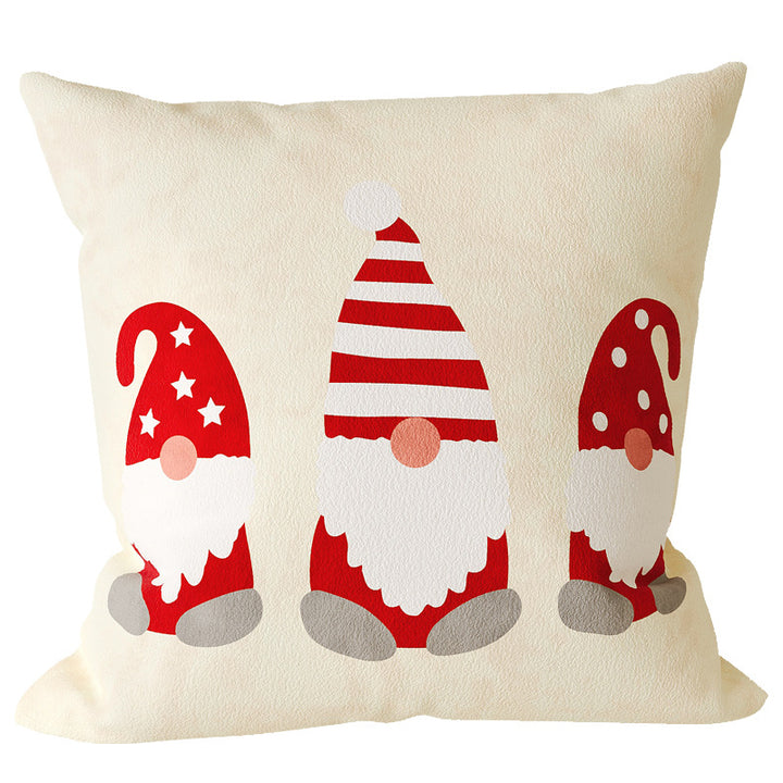 Decorative Holiday Merry Christmas Cotton-Linen Throw Pillow Cover