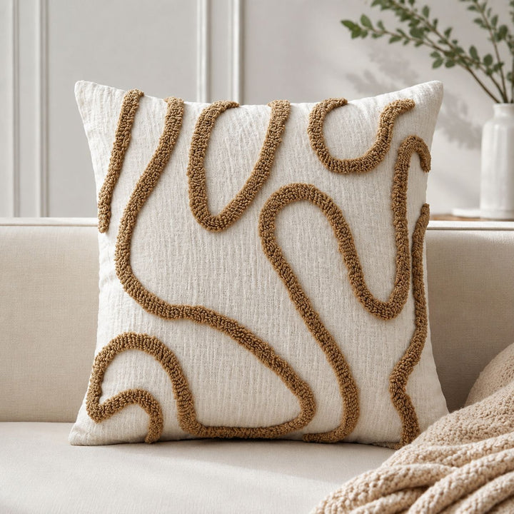 Textured Abstract Design Throw Pillow
