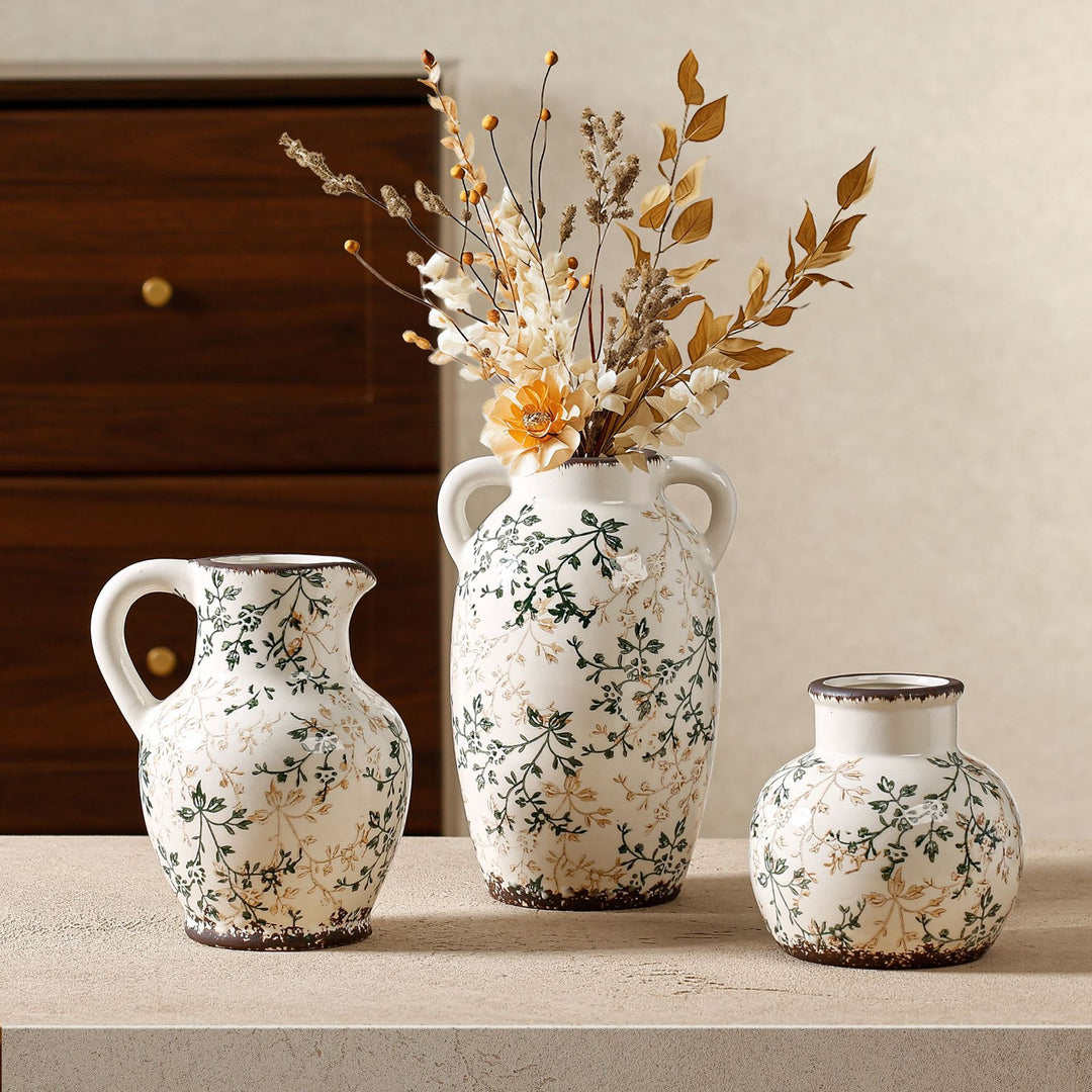 Elegant and artistically decorated ceramic vase