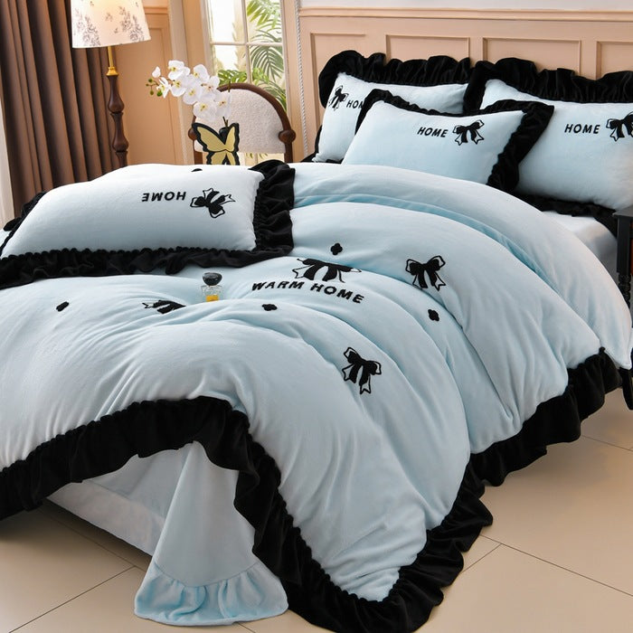Embroidered Butterfly Cozy Comforter Set
