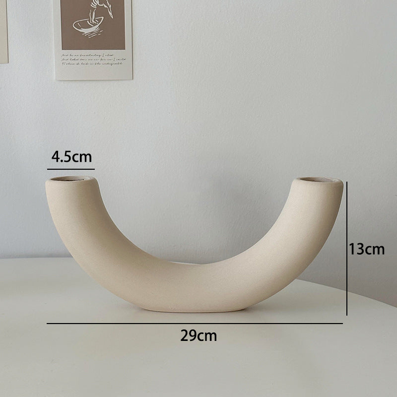 Modern Ceramic Arc Flower Vase
