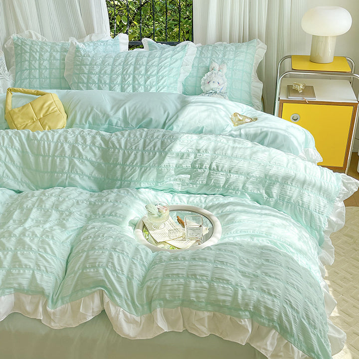 Textured Ruffle Bedding Set