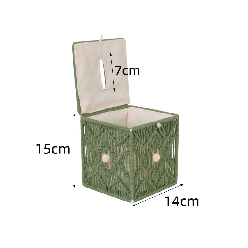Macrame storage box