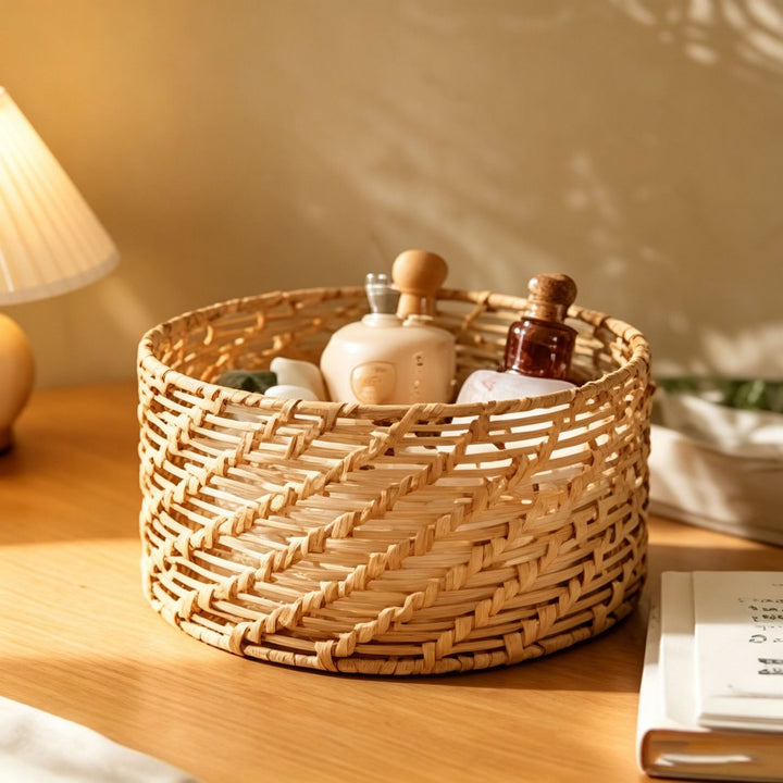 Braided basket with open design