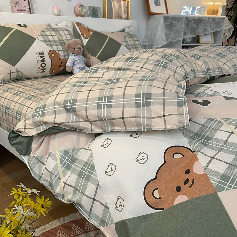 Playful Cartoon Dog-Themed Bedding Set