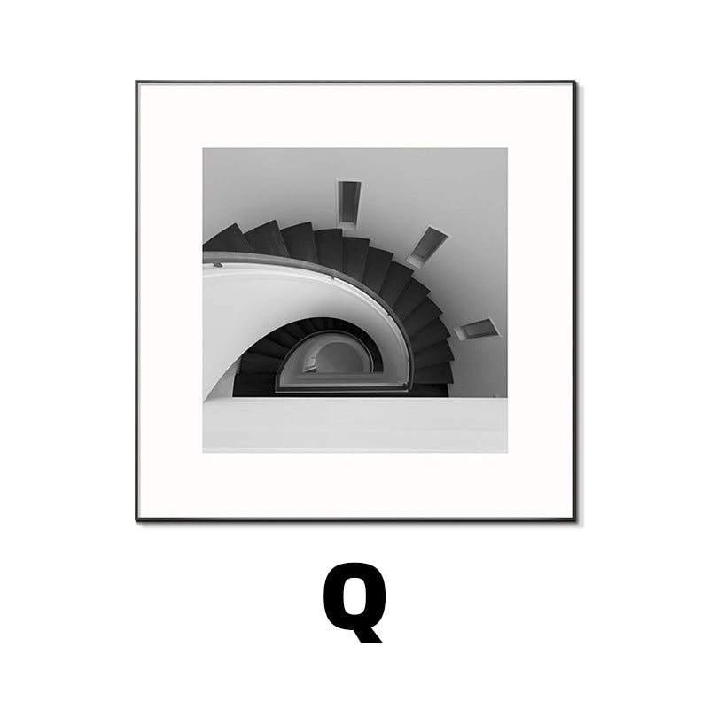 Framed Black and White Architectural Artwork