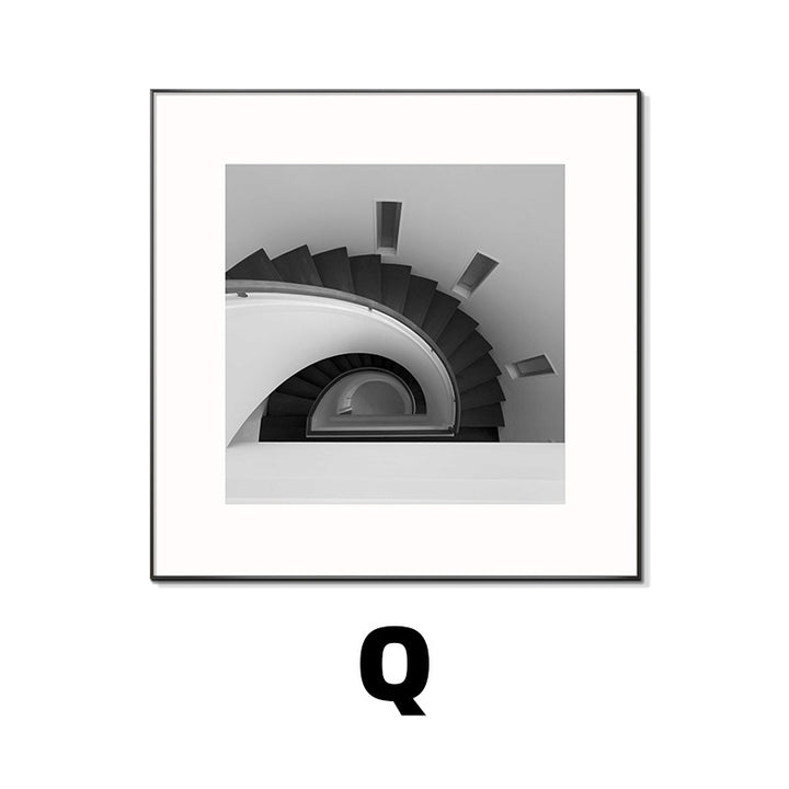 Framed Black and White Architectural Artwork