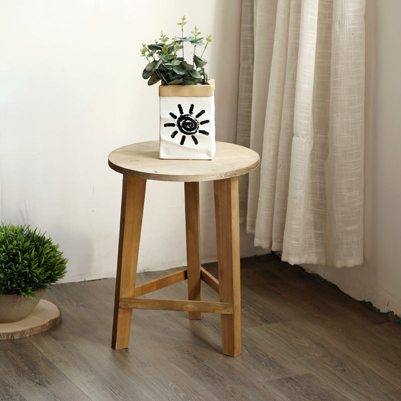 Rustic side table made of solid wood