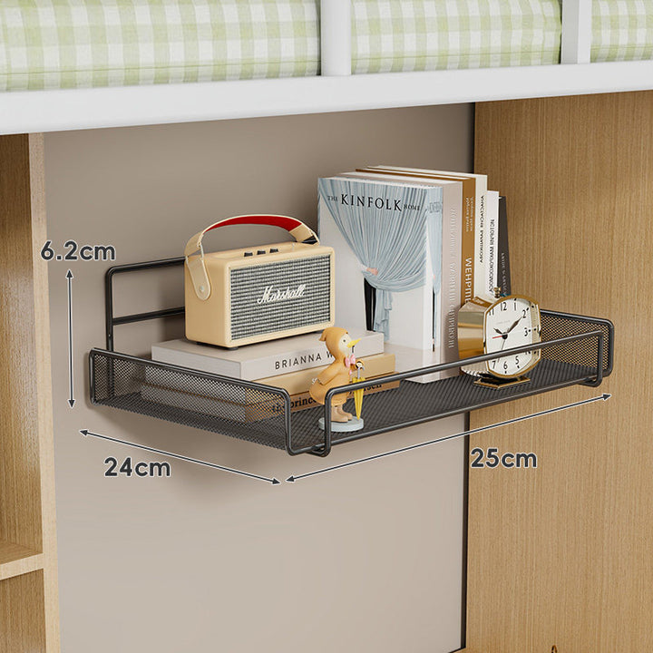 Under-Shelf Hanging Mesh Organizer with Slide-Out Tray and Raised Guardrail