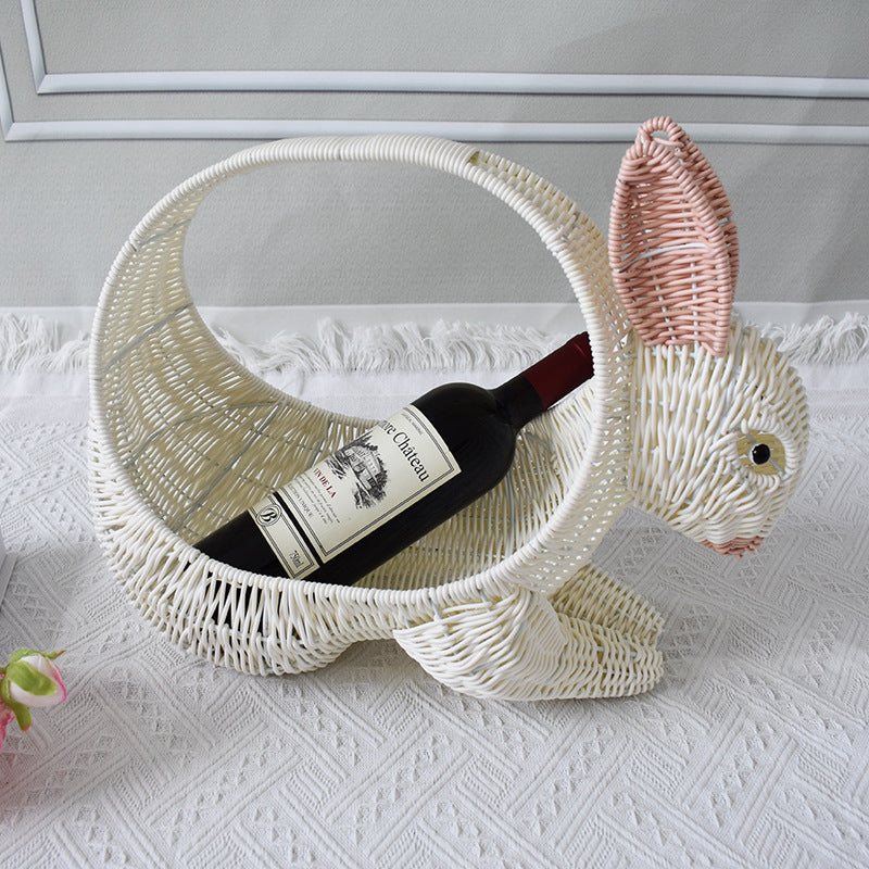 Artistic Rabbit-Shaped Woven Storage Basket