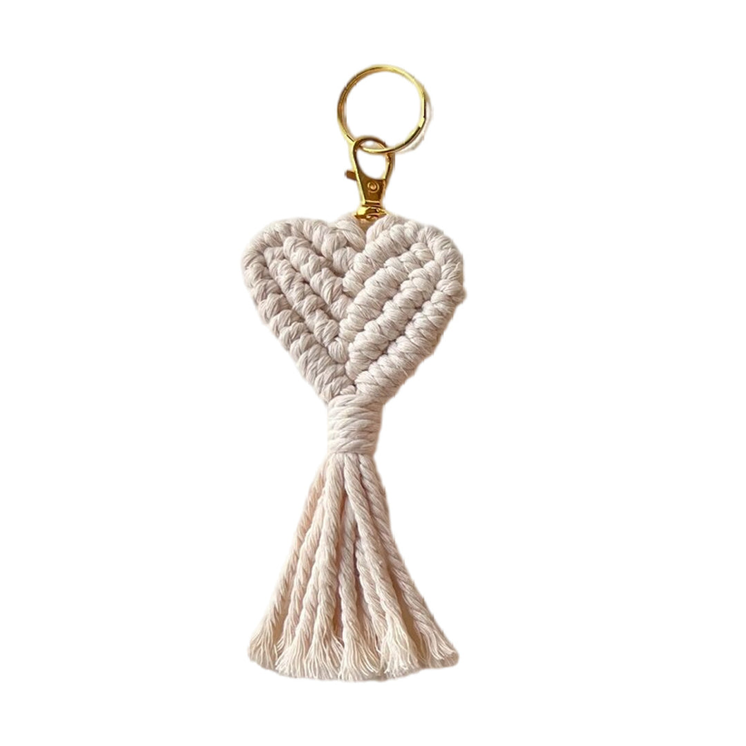 Macrame Heart Keychain Holder