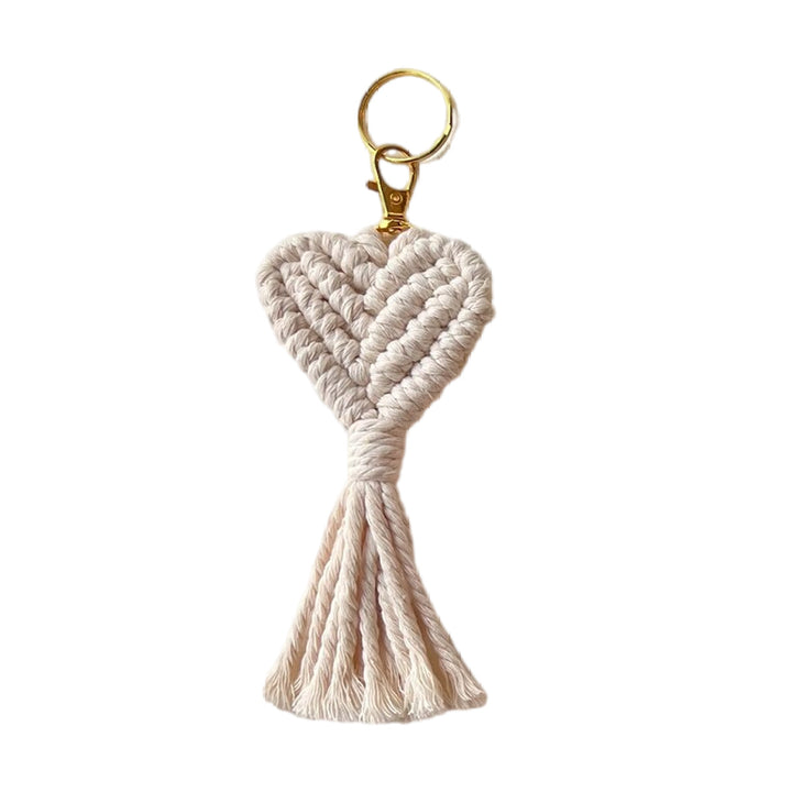 Macrame Heart Keychain Holder