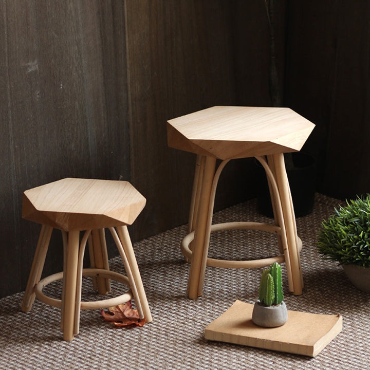 Modern stool made of solid wood