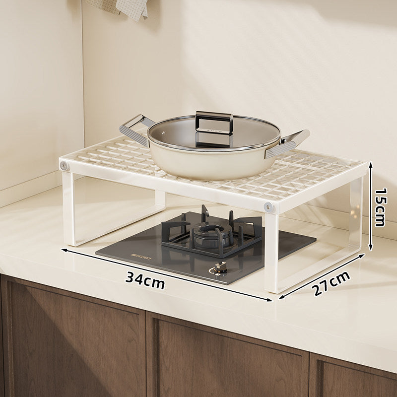 Elevated Gas-Range Protective Countertop Organizer Shelf