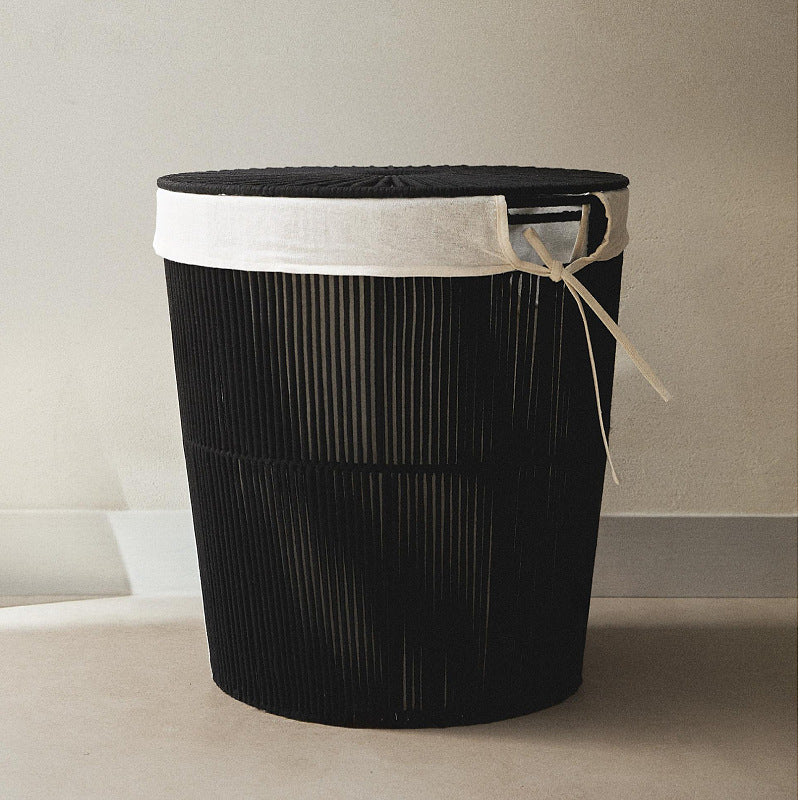 Stylish laundry basket with decorative cover