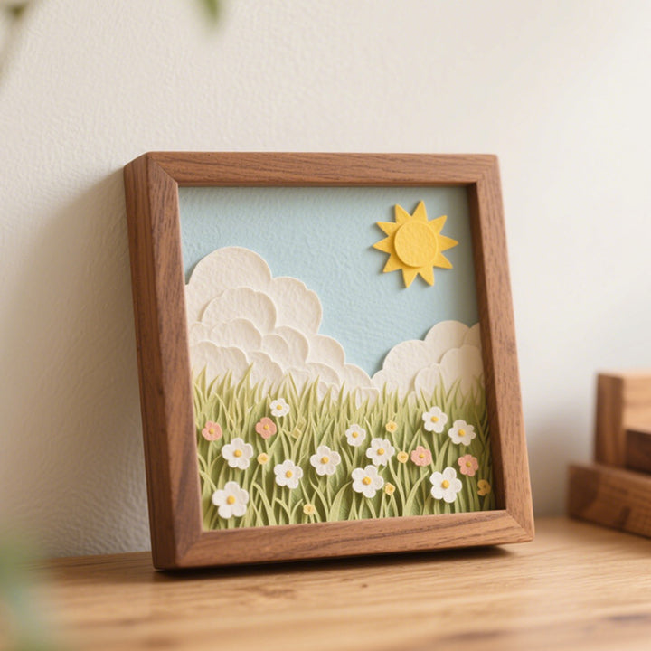 3D Layered Floral Shadow Box Art