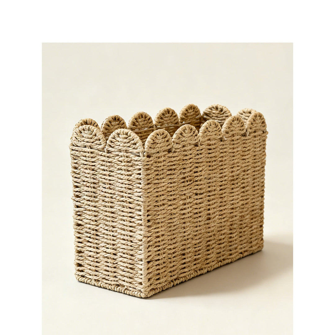 Decorative storage basket with waved edge