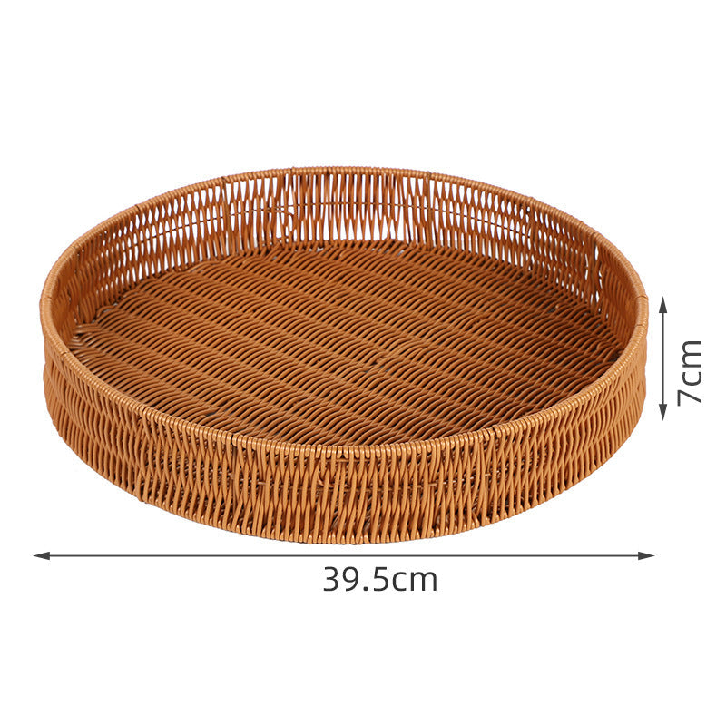 Round Artisan Woven Serving Tray