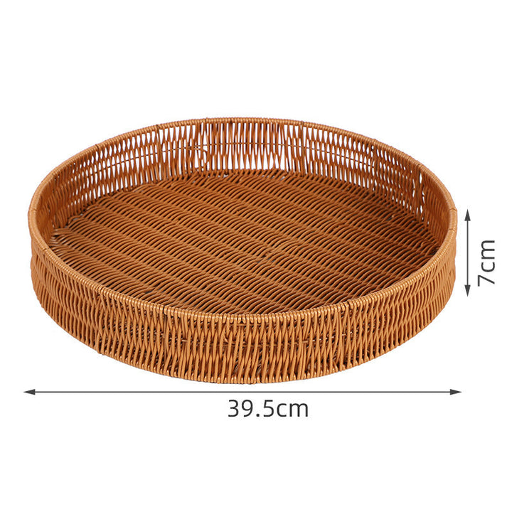 Round Artisan Woven Serving Tray
