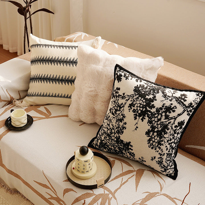 Elegant Floral Patterned Throw Pillow
