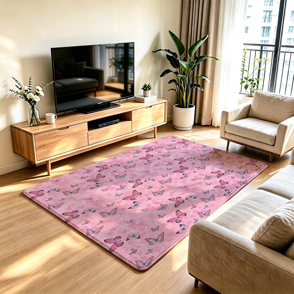 Elegant Butterfly Print Area Rug