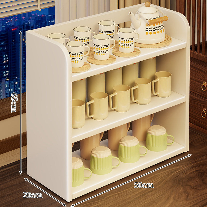 Three-Tier Wooden Cup and Mug Organizer Display Shelf for Countertop