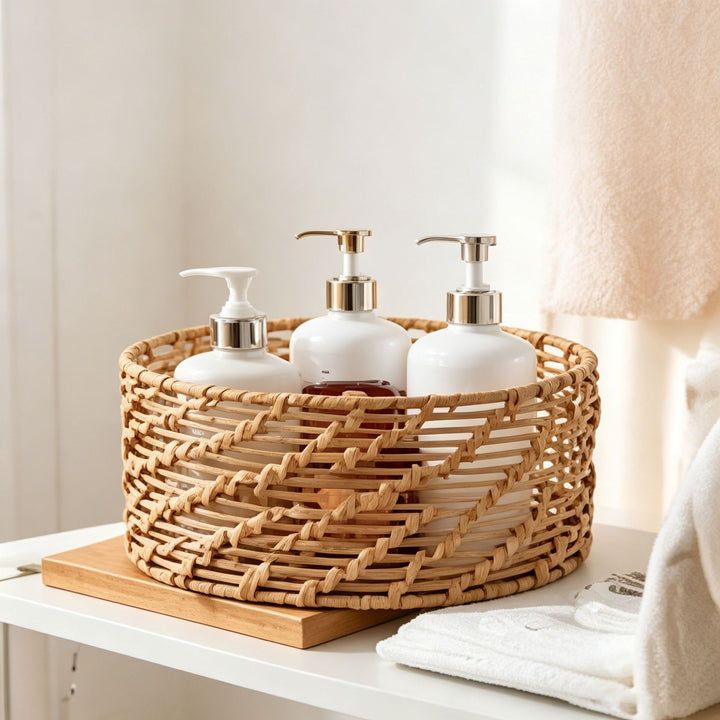 Braided basket with open design
