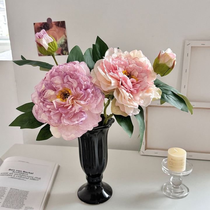 Lifelike Peony Floral Stem
