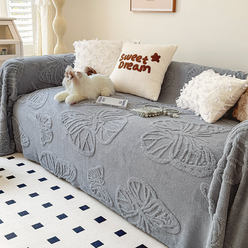Cozy Butterfly Pattern Sofa Throw Blanket