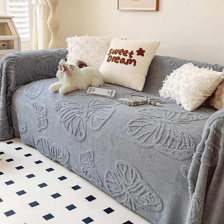 Cozy Butterfly Pattern Sofa Throw Blanket