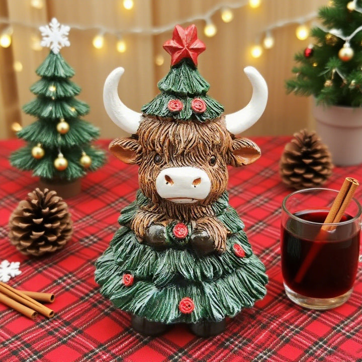 Christmas decoration figure in Highlands cattle design