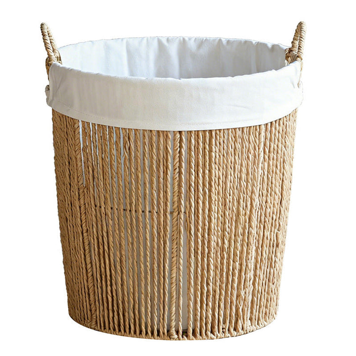 Braided basket with fabric insert