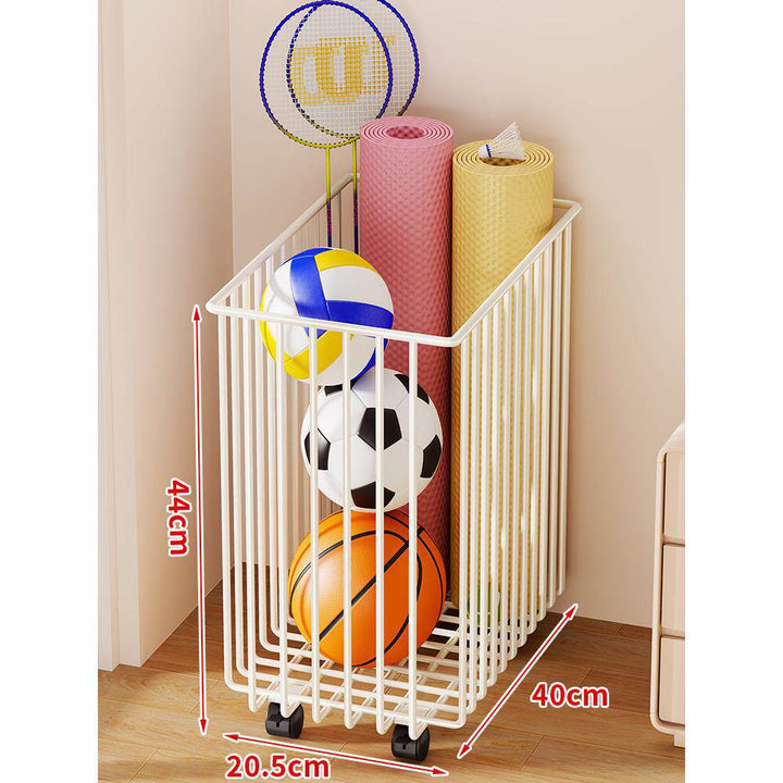 Rolling Vertical Sports Storage Cart for Balls and Yoga Mats