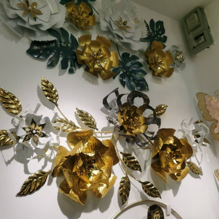 Floral Wall Clock with Leaf Design